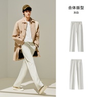 Semir Mens กางเกงลำลอง ฤดูหนาว New Style ผ้าขนแกะ เอวยืดหยุ่น หลวม Workwear ขาตรง กางเกงขายาว สีทึบท