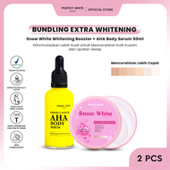 PERFECT WHITE Paket Body Bleaching Pemutih [AHA Body Serum 50 ml + Snow White] | Paket Pemutih Badan | Bleaching Badan | Body Serum
