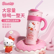 New Sanrio Hello Kitty Large-Capacity Thermos Cup Stainless Steel Ice Master Cup Girl High-value Cut