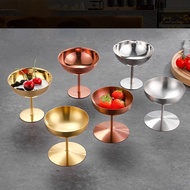 be> Stemmed Metal Bowl Cup for Party Table Display and Fruit Service Footed Serving Cup for Home Hos