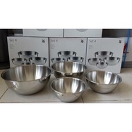 Set of 4 stainless steel bowls WMF Gourmet Europe mixed with WMF Gourmet stainless steel material