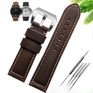 สายนาฬิกาหนังแท้สำหรับ Panerai PAM111 441 สายหนัง Mad Horse สำหรับผู้ชาย สายนาฬิกาหนังแท้แบบมีสายรัด