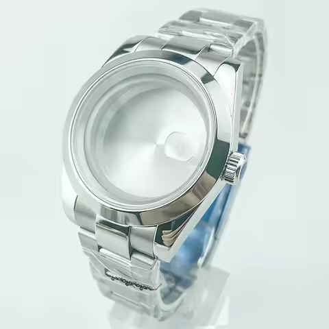 10ATM WR 39mm Explore Style Polished Sapphire Crystal Watch Case Watchband Set For Miyota8215 DG2813