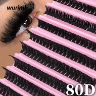 WURIMH924YYI Fake Eyelash Set, 40D Thickness  Mink Effect Segmented False Eyelashes,  Mixed Length 8
