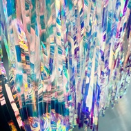 Laser Tinsel Curtain Birthday Scene Layout Party Gathering Photo Props Curtain of Rain Outdoor Decor