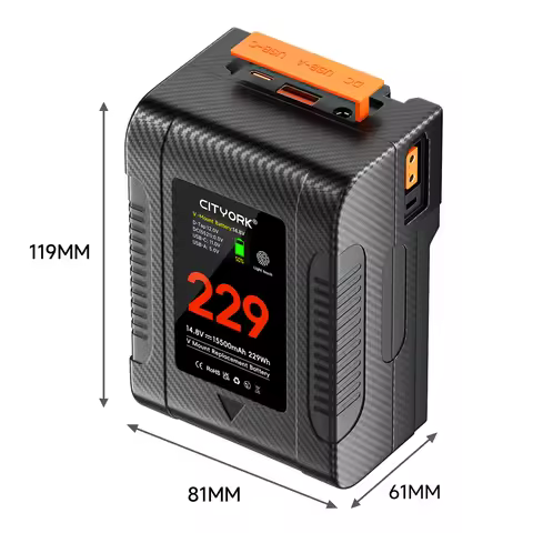 PALO V-Lock BP-229 BP-98 V Mount Battery PD 65W Fast Charging with Oled digital display for Sony Cam