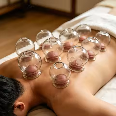 12Pcs/ 6Pcs Fire Cup Vacuum Glass Cupping Professional Medical Chinese Vacuum Cupping Dredging Cuppi