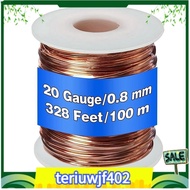 【●TI●】99.9% Dead Soft Copper Wire, 20 Gauge/ 0.8 mm Diameter, 328 Feet/ 100 M, 1 Pound Spool Pure Copper Wire Easy Install