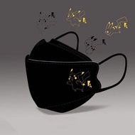 KF94-親子裝成人款/兒童款4-12歲黑色比卡超卡通立體口罩