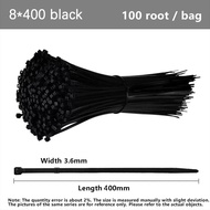 100pcs Heavy Duty Cable Tie (3mm×100mm To 4mm×300mm) Black Nylon Wire Self Locking Zip Ties Cable St
