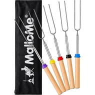 MalloMe Smores Sticks for Fire Pit Long - Marshmallow Roasting Sticks Smores Kit - Smore Skewers Hot