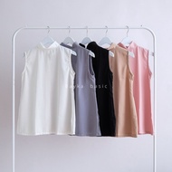 Bayka - Jumbo Sleeveless Turtleneck Inner / BIG Size Manset Kutung Women's Top Tight High Collar Bla