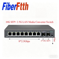 10G SFP+ 2.5Gbps Media Converter Ethernet Switch 8 Port 2500Mbps 2 Port SFP+ Slot High Speed Network