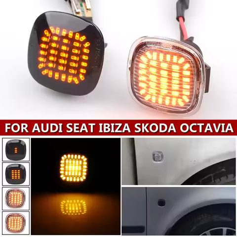 2X No Error Amber Side Marker Turn Signal Lamp Light For SKODA Fabia 6Y 5J MK2 Octavia 1U A4 MK1 Rap