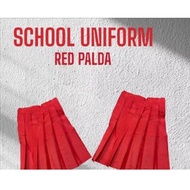 RED PALDA SCHOOL UNIFORM KIDS GIRL UNIFORM ANY PLATES KATRINA SCHOOL UNIFORM PALDA PLEATED SKIRT