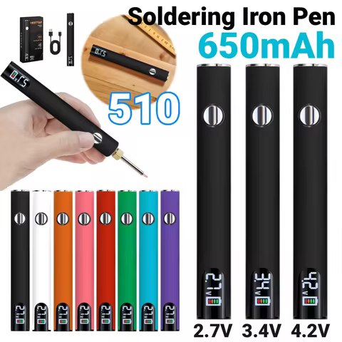 510 Thread Battery Cart Pen 650mAh Battery Digital 510 Electric Soldering Iron Electric Soldering Ir