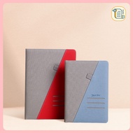 A5-B5 DIARY notebook, 2-color fabric-textured PU leather cover with pen compartment, premium card, h
