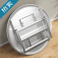 Dining Table Round Table Round Table Stainless Steel Barbecue Household Thick Foldable Extra Large T