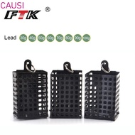 CAUSI Metal Feeder, Wire Material Square Shape Bait Cage, Holder 30g-100g Weight Bait Basket Holder 