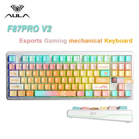 AULA F87 Pro V2 Gaming Mechanical Keyboard 2.4G/USB/BT Hot-Swap RGB Long Battery Life Custom Gasket 