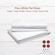 [Local Ready Stock] Plain White Hotel Flat Bed Sheet | Cadar Putih Hotel Airbnb