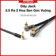 Dây 3.5 Cong Ra AV Hoa Sen Cong Góc Vuông dài 1.5m-3m-5m-8m-10m-15m giá 1 dây | dây 3.5 ra hoa sen.