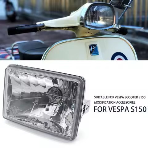 Motorcycle Socket Scooter Front Rectangle Headlight Head Lamp High Low Beam Day Running Lighting For