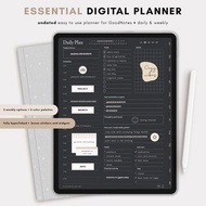 數位 Dark Mode Digital Planner for GoodNotes, Undated Digital Planner for iPad Tablet