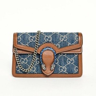 GUCCI Dionysus酒神超Mini16.5牛仔藍銀扣肩背包