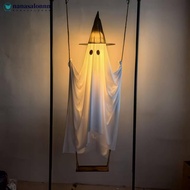 NANASALONNN 2.4m/1.53m Large Swinging Ghost Halloween Decoration Light-Up Glowing Hanging Ghost Orna