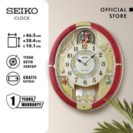 Jam Dinding Seiko Melody in Motion Brown QXM612R Original