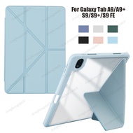 For Samsung Galaxy Tab A9 Plus 11 Smart Case Galaxy Tab S9 FE 11 S9 Plus 12.4 S9 FE 12.4 Acylic Transparent Pencil Holder Back Tablet Cover