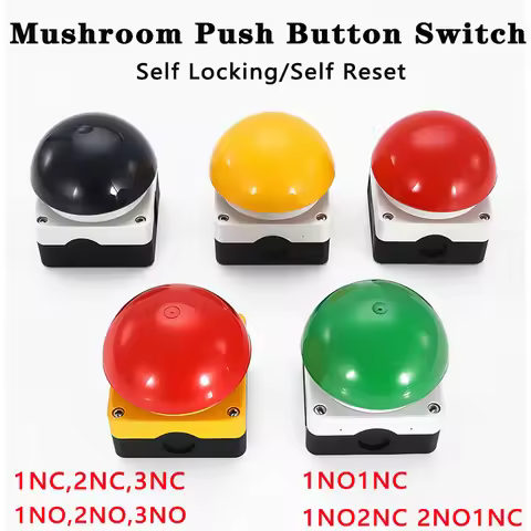 1/5/10 Pcs IP67 Waterproof Pedal Switch AC/DC 1NO+1NC Emergency Stop Self Reset Handle Foot Push Mus