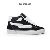 EMOE - RUSSEL- MID Men's and Women's Sneakers, Elegant Black and White Casual Shoes, Rubber Shoes