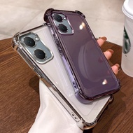 Luxury Plating Armor Case for Vivoy35 5G Y35 V2230a V2230A Clear Couple Transparent Shockproof Plati