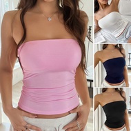 Diyun 2025 Spring Y2K Sexy Solid Color Halter Knitted Tube Top Female yf11.22