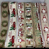 Christmas Ribbon Canvas Wire List 9cm (10yards)