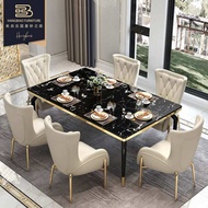 (FREE INSTALLATION) Pre-Order Classic Luxe Faux Marble Dining Table