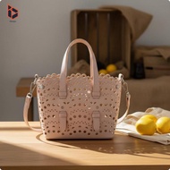 [Blesiya] Crossbody Tote Bag Carved Pattern Handbag Structured Shape Black