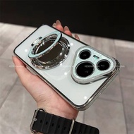 Huawei P60 Pro/ Ultra Thin Pura70 pro Phone Case Magnetic Absorption Stand Cover Original Flash Powd