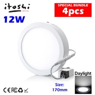 CLEARANCE 12w 7 Inch LED Surface Downlight Round Daylight White Concrete Ceiling Light Apartment Condo 4pcs cut out size 170mm