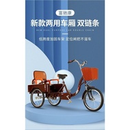 New Elderly Tricycle Rickshaw Elderly Pedal Scooter Double Car Adult Pedal Bicycle with Children