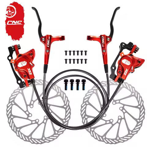CNC MTB Bike Hydraulic Brake Caliper+Handle Levers+Rotors MTB Mountain Bike Disc Brakes Set XS990