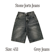 chuuchop(XS-4XL) Stone Jorts Jeans กางเกงยีนส์ 3 ส่วน ทรงจอร์จ