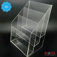 Akrilik Ukuran A5 / Tempat Brosur 3 Susun Akrilik / Acrylic Stand Brochure TB40 3S