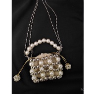 handphone sling bag UGALSPearl Bag Summer Retro Classical Fairy French Hand-Woven Beaded Bag Mobile Phone Bag Crossbody