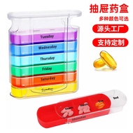 Seven Days One Week 28 Grids Portable English Plastic Pill Box 7 Days 28 Grids