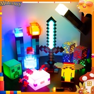 MC LED Minecraft Lamp Torch Color Changing Water Bottle Ore Block Axolotl Pig Head Bee Fox Creeper L