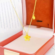916 Gold Necklace Rantai Leher Emas / Cherry Blossom One-Piece Chain gold 916