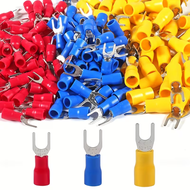 500/1000pcs Fork Spade Connectors Kit Fork Terminal Connector 22-16AWG/16-14 AWG/12-10 AWG for Splic